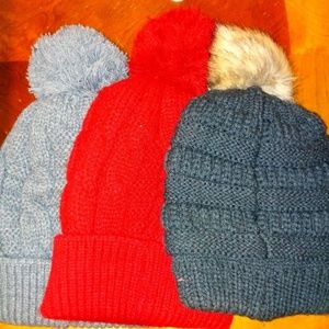 Beanies with the fur ball